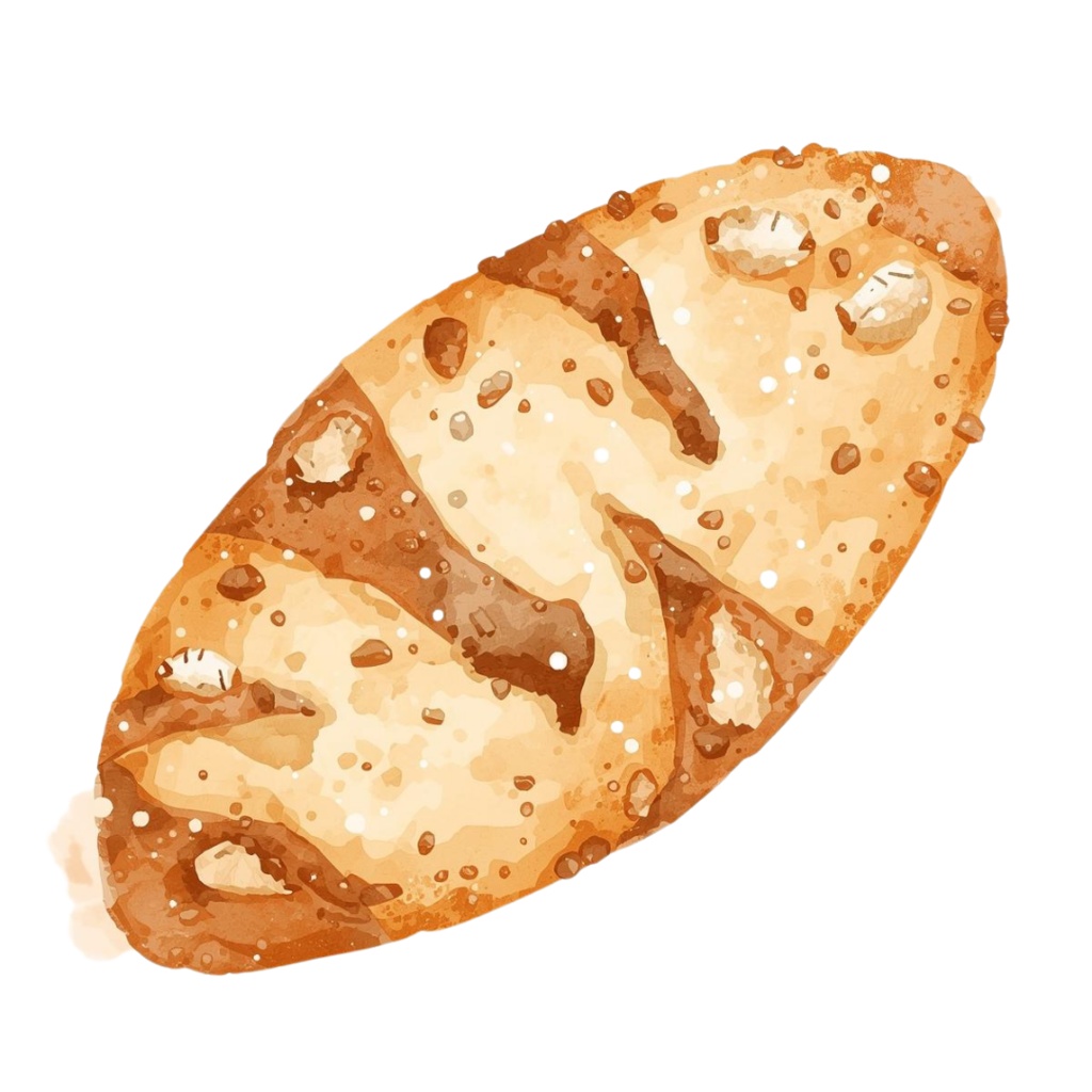 水彩風 パンシリーズ イラストセット(全12種)|アンティーク調・可愛いベーカリークリップアート(PNG)