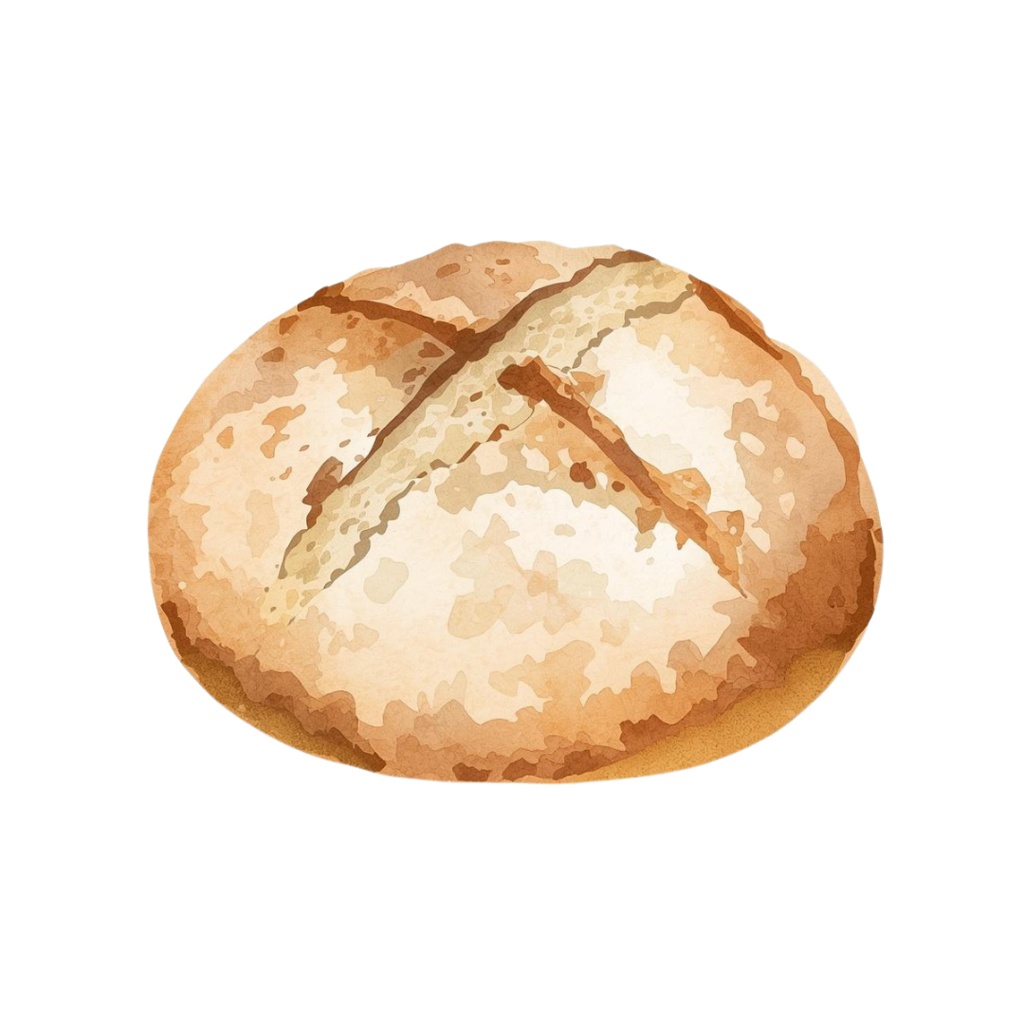 水彩風 パンシリーズ イラストセット(全12種)|アンティーク調・可愛いベーカリークリップアート(PNG)