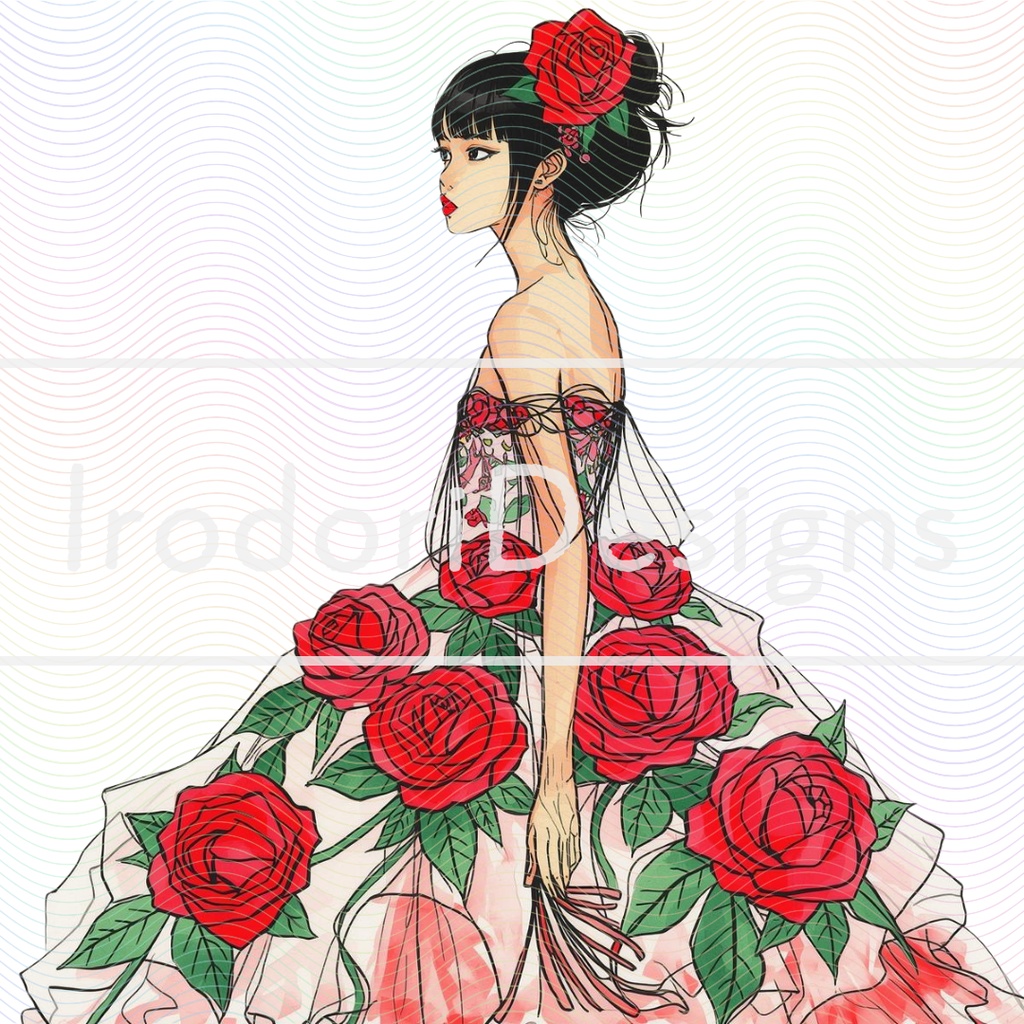 花のドレスの女の子・クリップアートシリーズ(全9種)