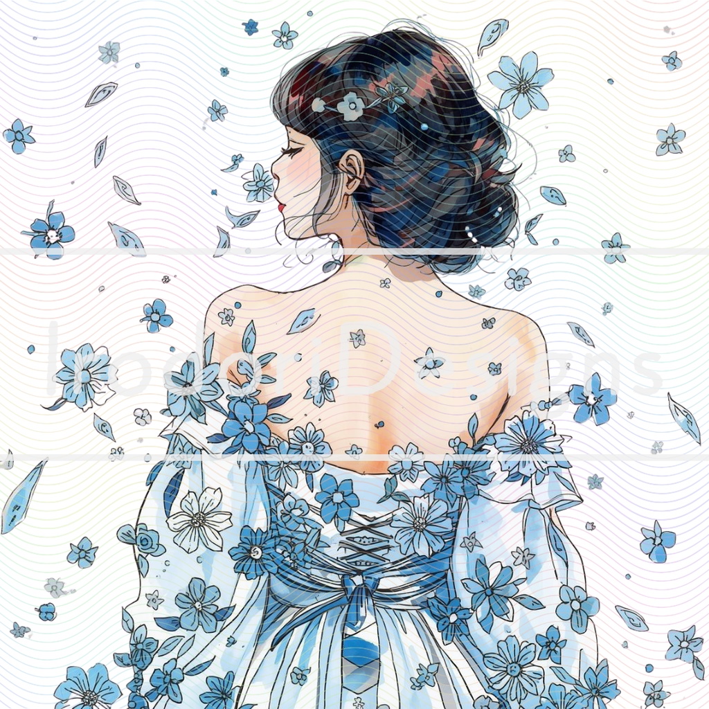 花のドレスの女の子・クリップアートシリーズ(全9種)