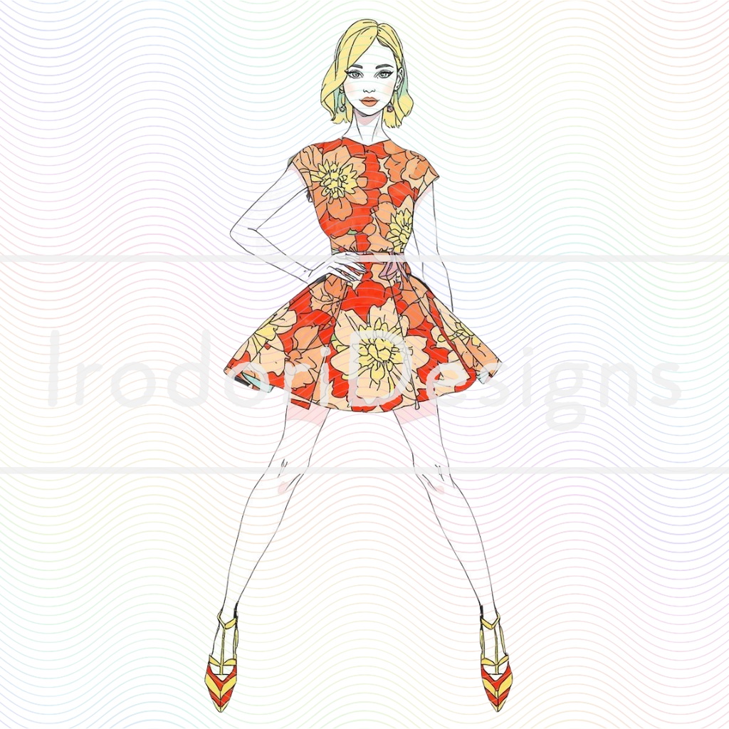 花のドレスの女の子・クリップアートシリーズ(全9種)