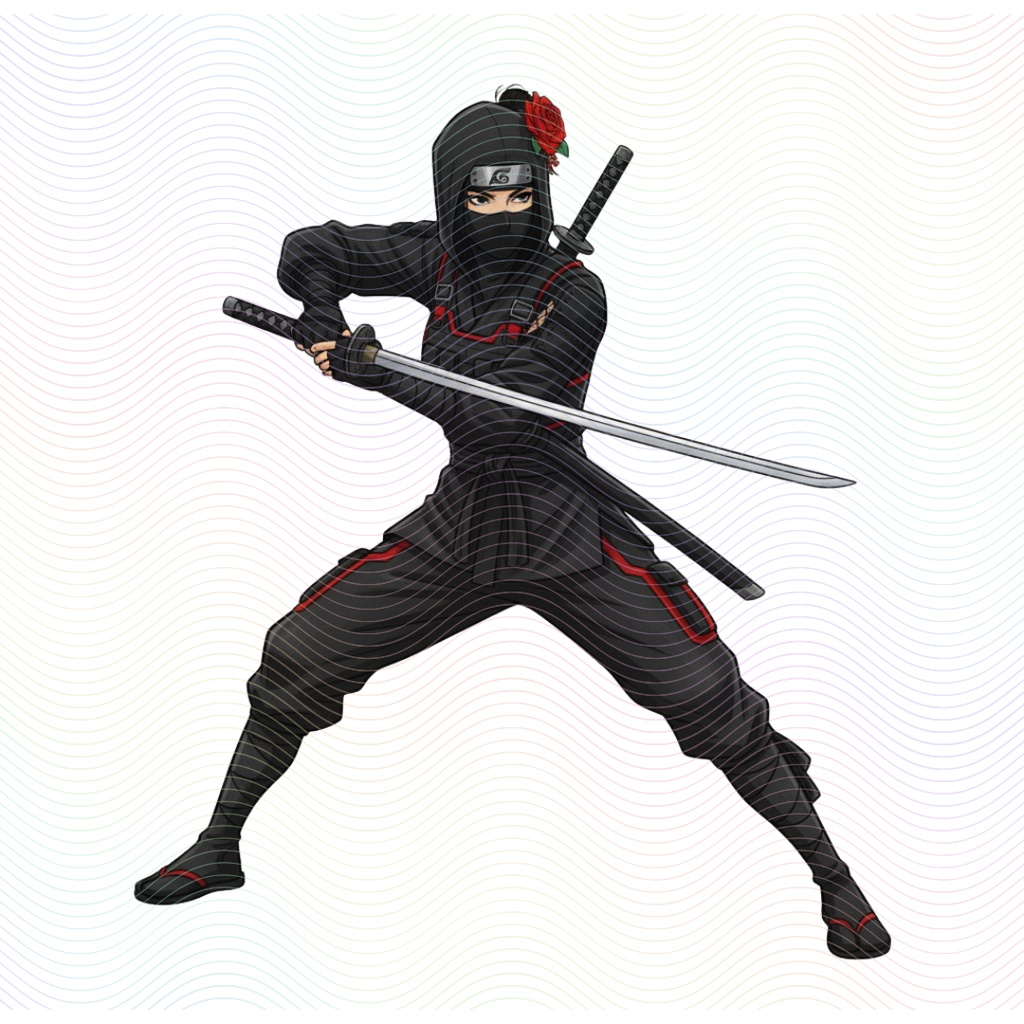 Clipart「忍者の女の子イラスト」(5人×4ポーズ)シリーズ|全20種類