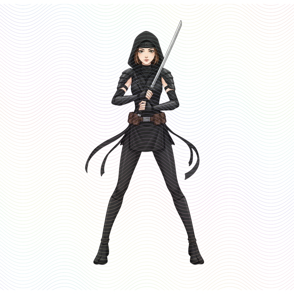 Clipart「忍者の女の子イラスト」(5人×4ポーズ)シリーズ|全20種類