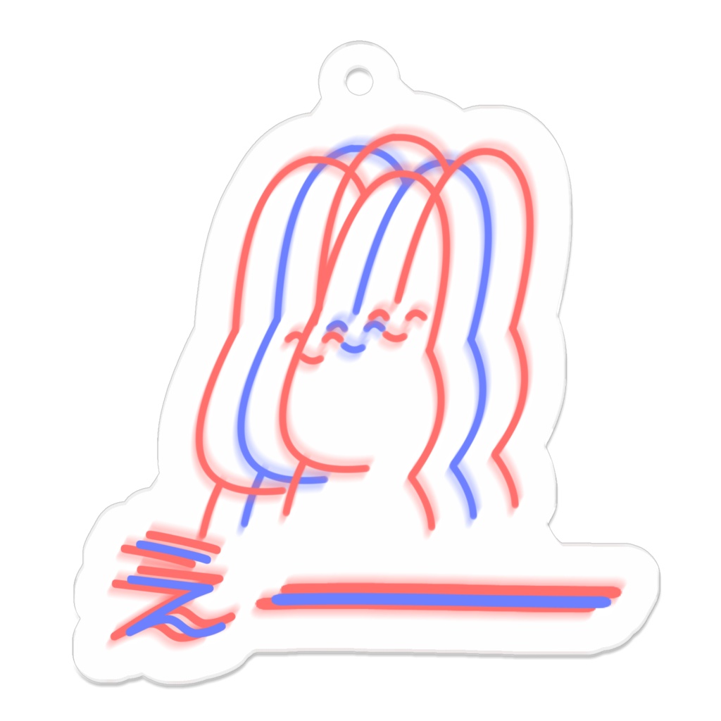 ネコとウサギ ーカラフルー 「えーーーー」アクキー