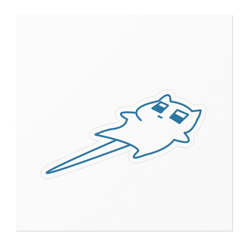 ネコとウサギ ーカラフルー 「ごろん」ステッカー