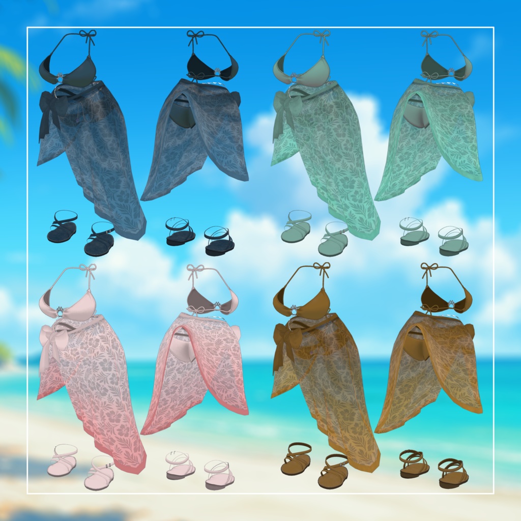 【複数アバター対応】Paw Swimsuits(にくきゅう水着)