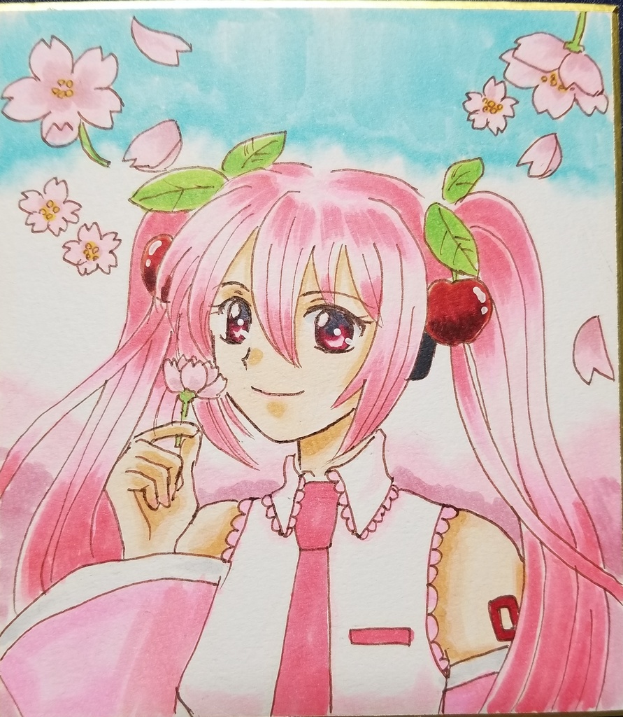 手描きイラスト 桜ミク Chizu Ya Booth