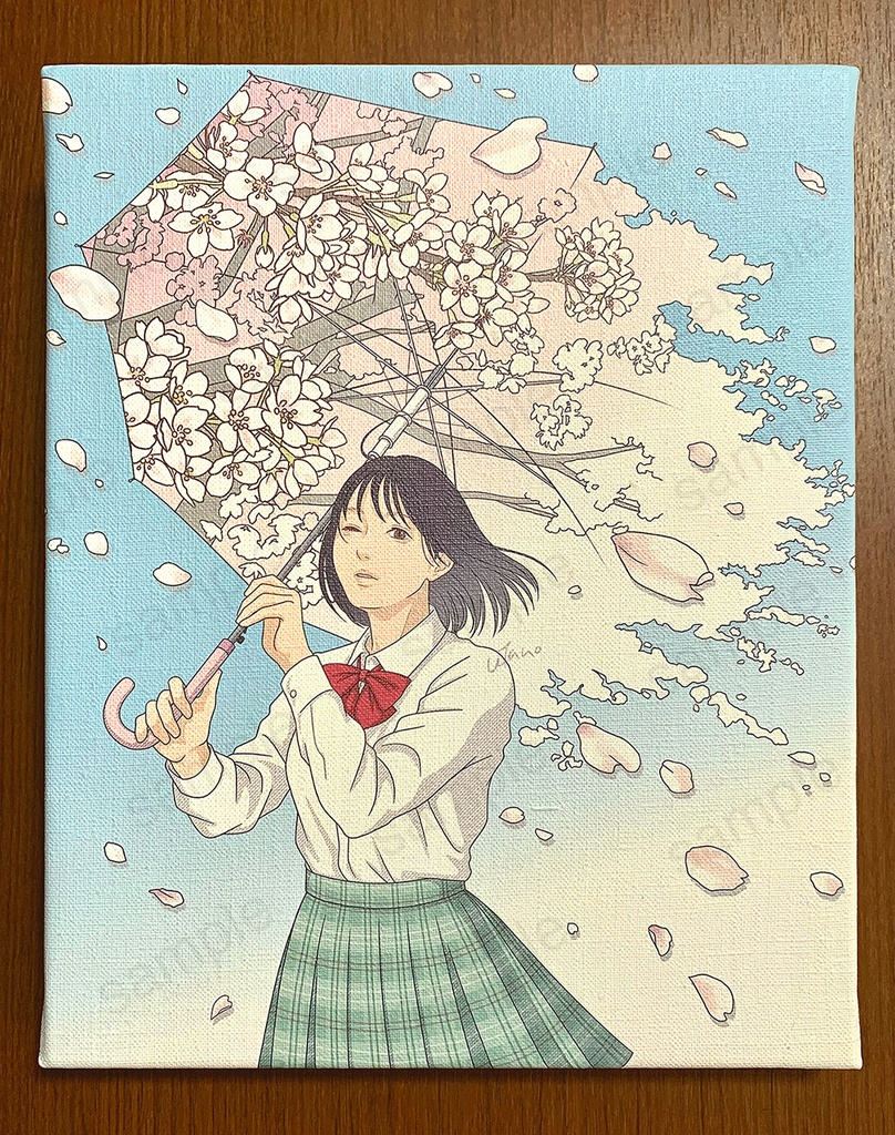 キャンバスプリント『花散らす雨』