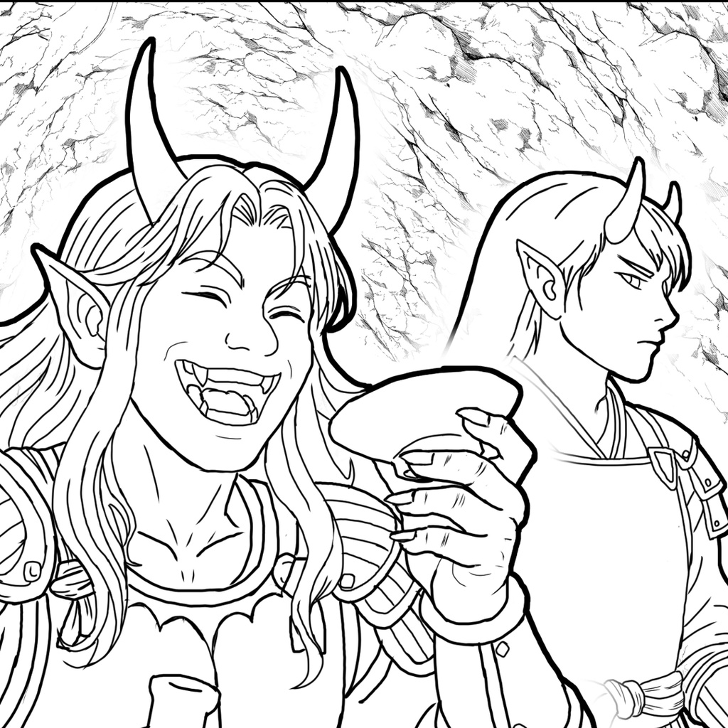 酒呑童子 Shuten-doji ぬりえページ | 日本の妖怪 | PDF PNG 収録 | 手描きラインアート
