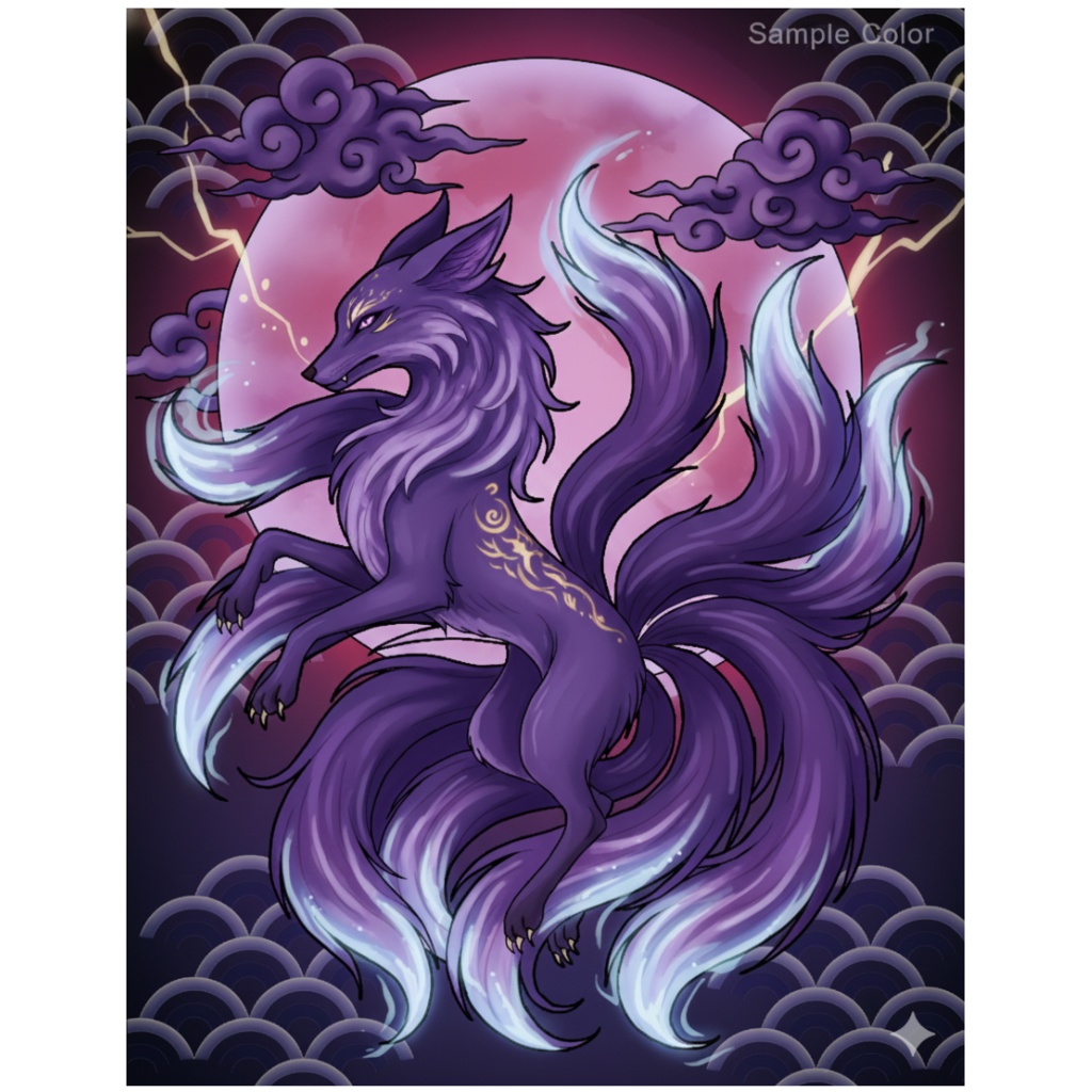 【PDF+JPG】九尾 nine-tailed fox - A4 & Letterサイズ対応(PDF2サイズ+JPG入り)