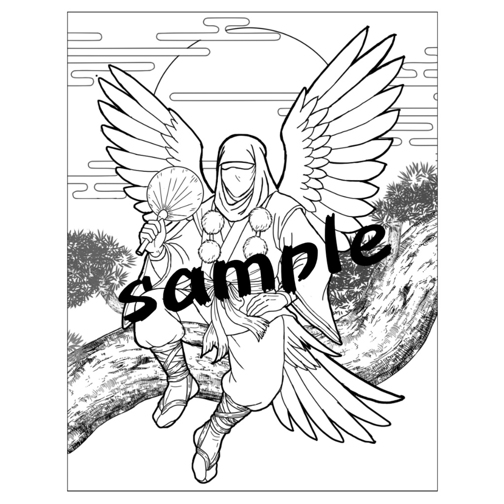 【PDF+JPG】天狗 Tengu- A4 & Letterサイズ対応(PDF2サイズ+JPG入り)