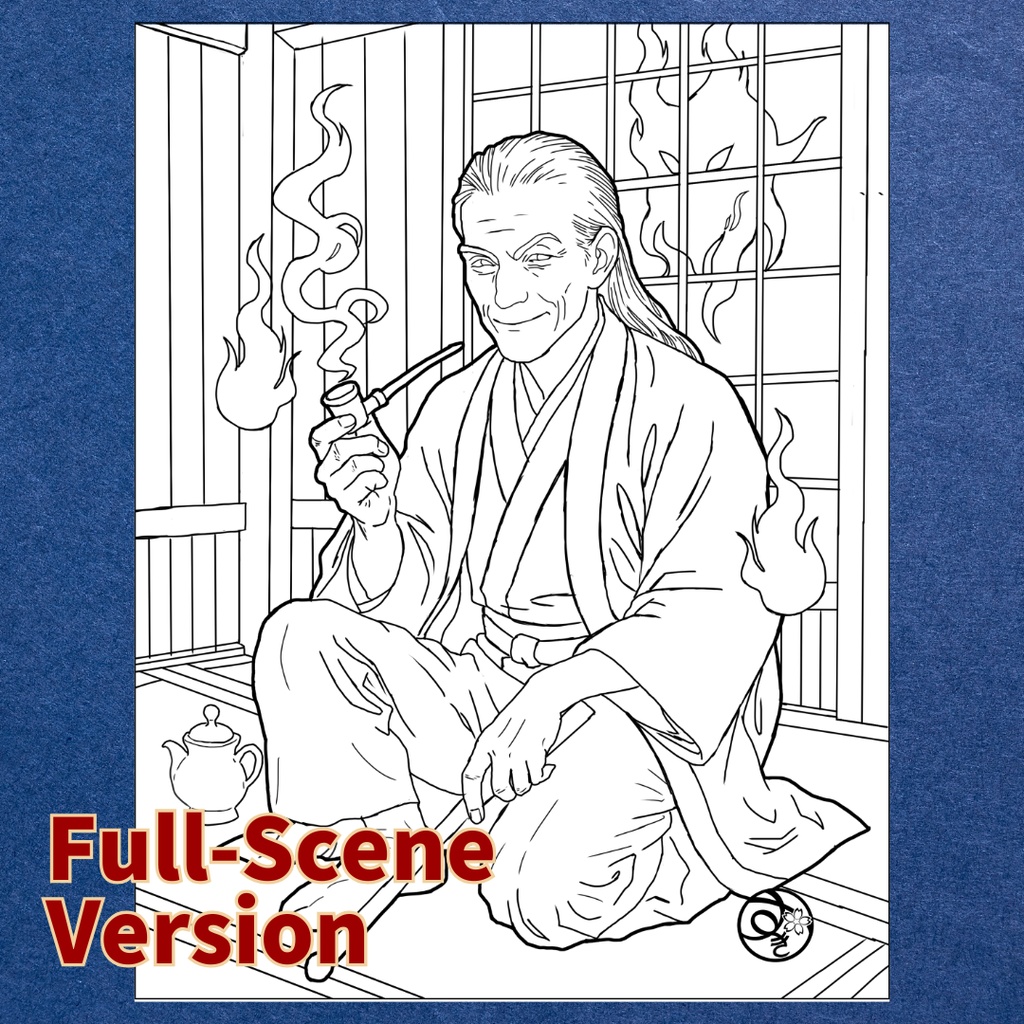 ぬらりひょん Nurarihyon ぬりえページ | 日本の妖怪 | PDF PNG 収録 | 手描きラインアート
