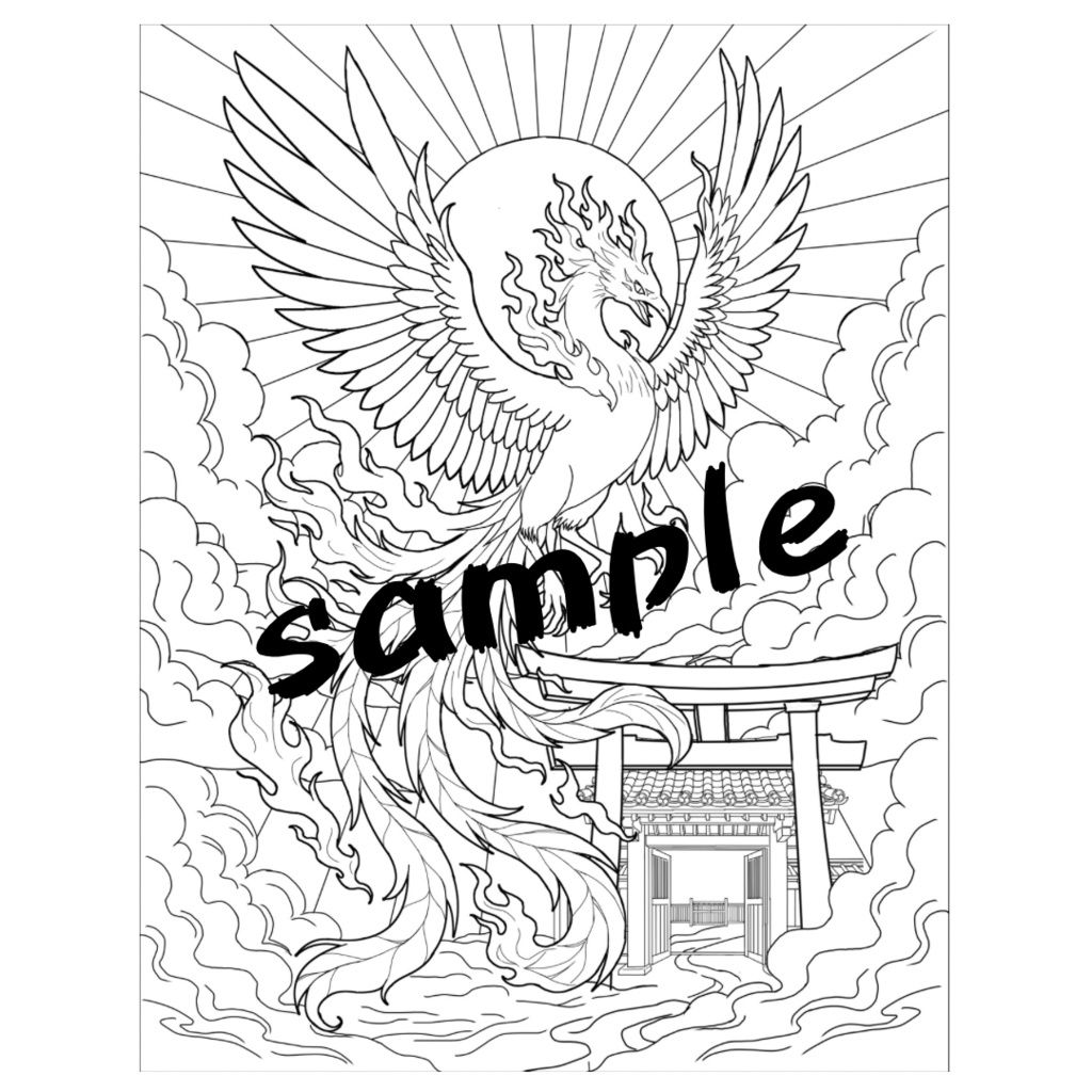 【PDF+JPG】朱雀 Suzaku - A4 & Letterサイズ対応(PDF2サイズ+JPG入り)