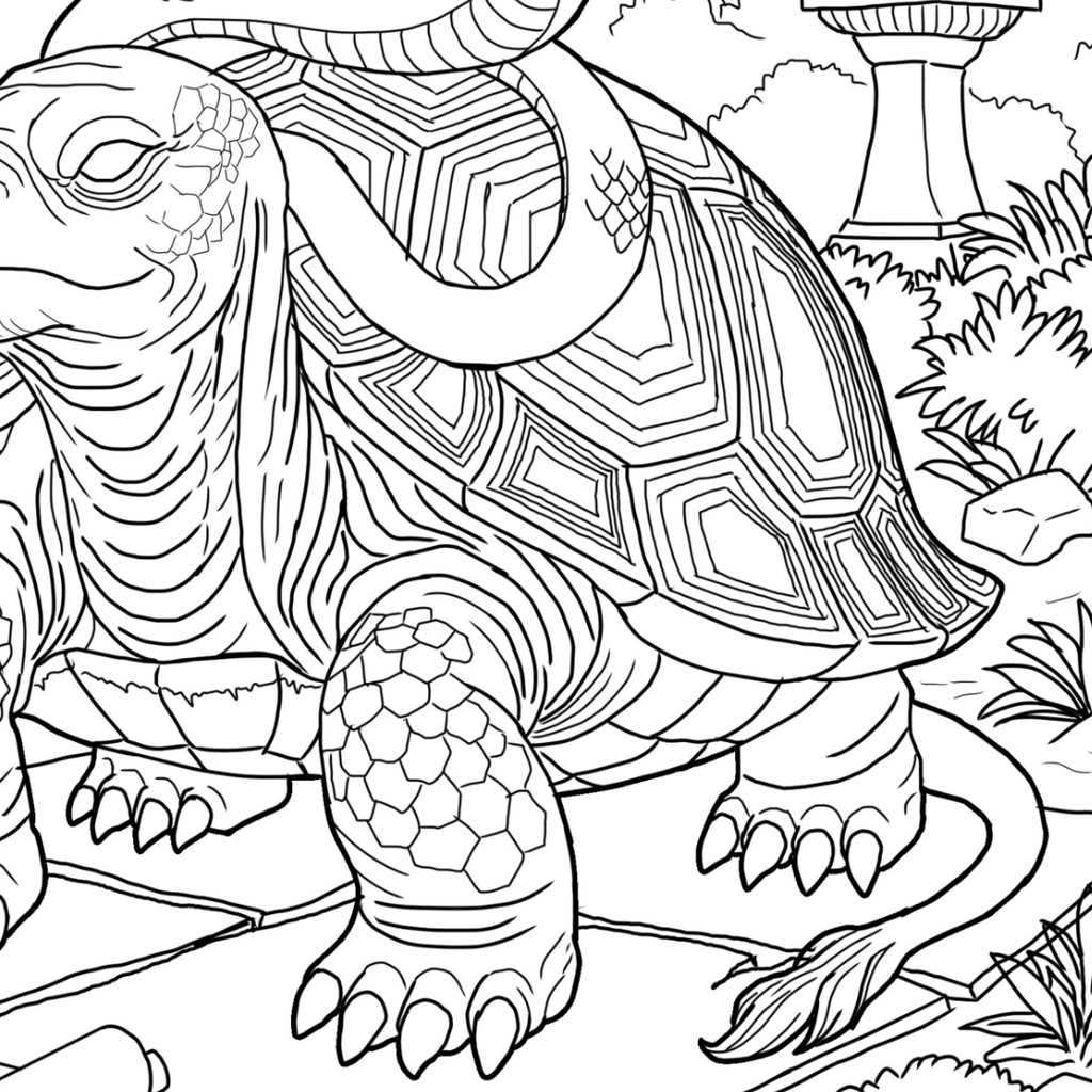 玄武 Genbu ぬりえページ | 日本の妖怪 | PDF PNG 収録 | 手描きラインアート
