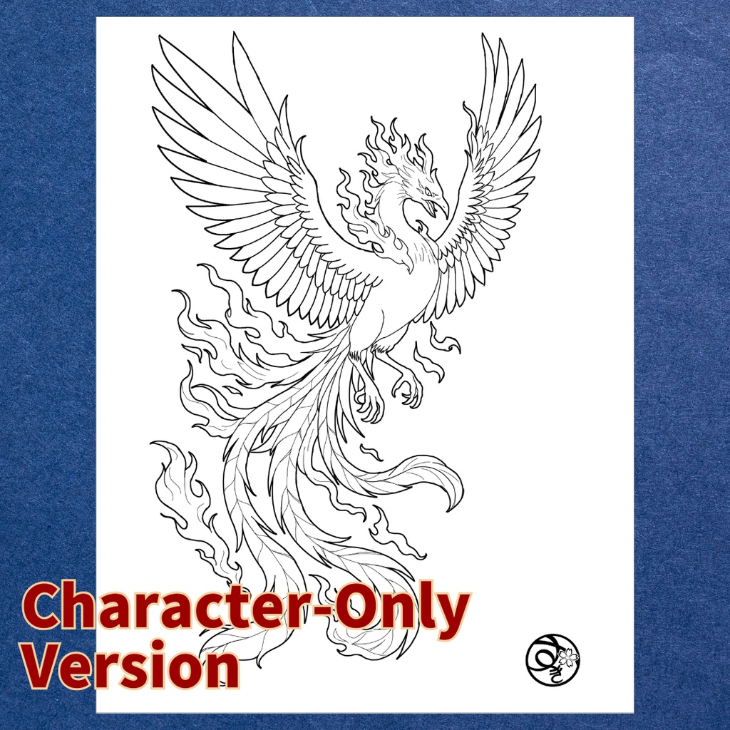 四神セット Shishin Set ぬりえページ | 日本の妖怪・神獣 | PDF PNG 収録 | 手描きラインアート
