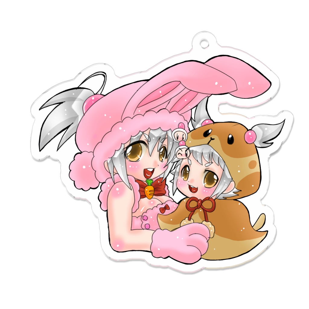 シロシロン姉妹(兎の姿ハムスターの姿)アクキー