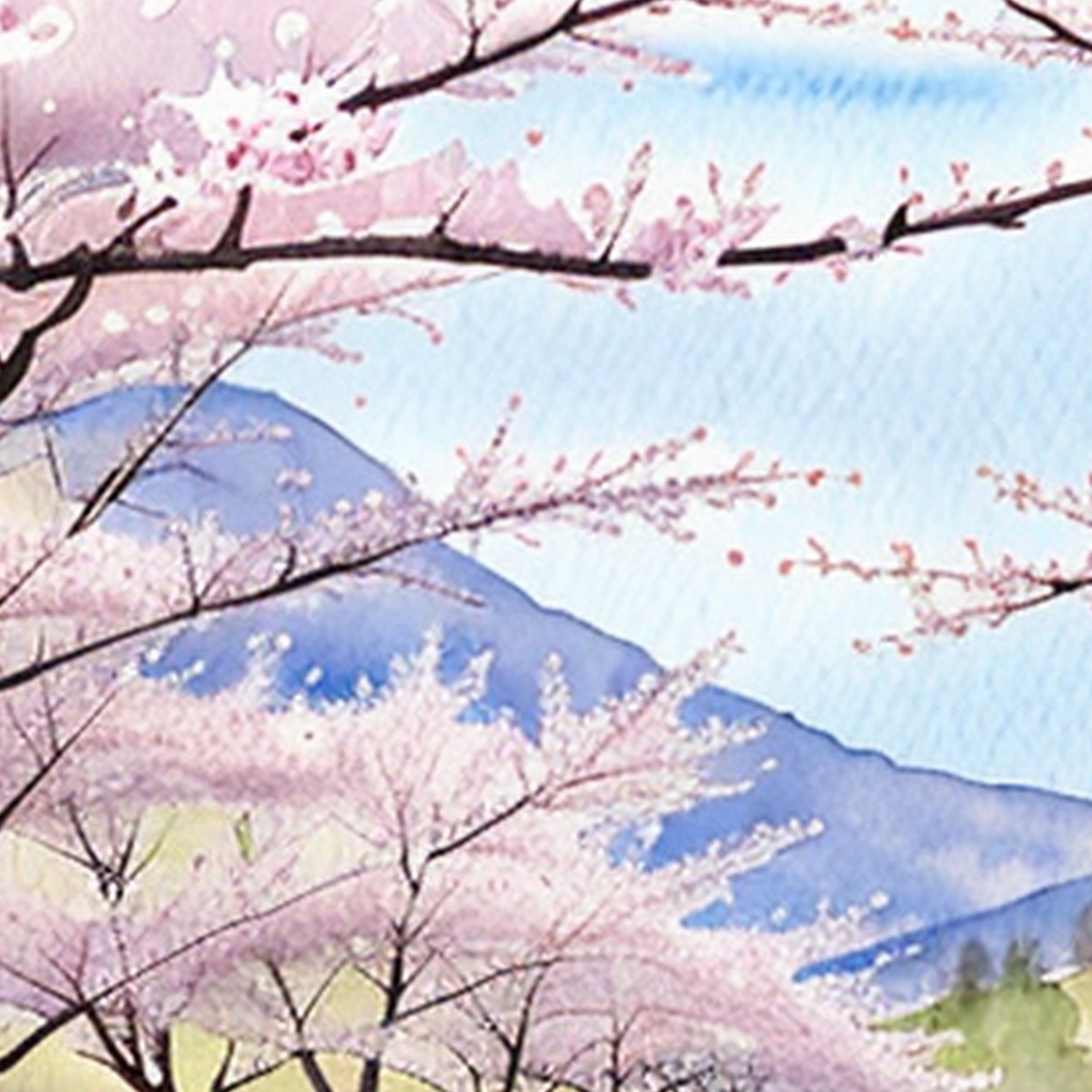 春の日本 – 和風水彩背景セット / Spring in Japan – Watercolor Pack