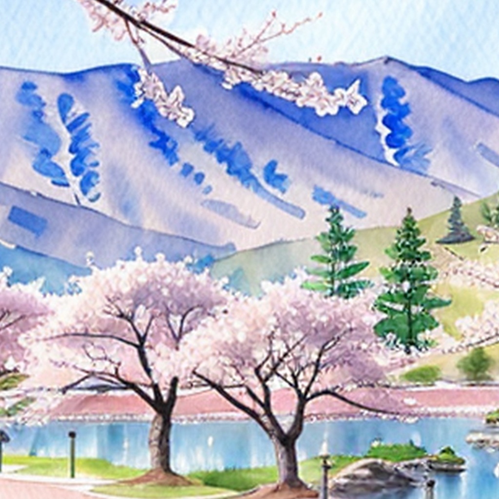 春の日本 – 和風水彩背景セット / Spring in Japan – Watercolor Pack