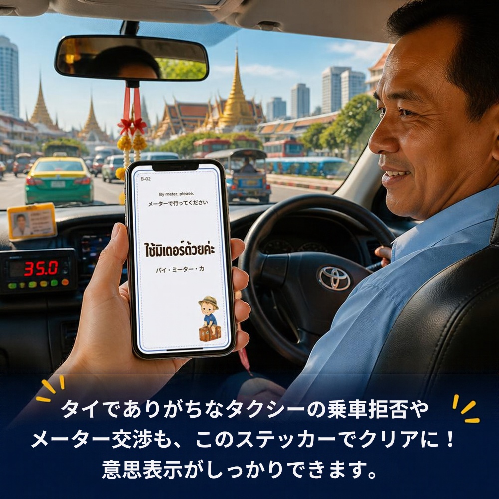 スマホでペタッと安心!旅するタイ語・サバイバルお役立ちデジタルステッカー(全40種+おまけアイコン付き)