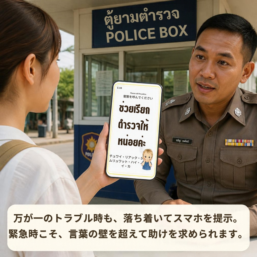 スマホでペタッと安心!旅するタイ語・サバイバルお役立ちデジタルステッカー(全40種+おまけアイコン付き)