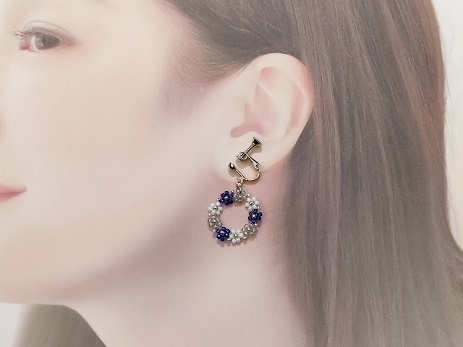 ビーズ編みイヤリング・ピアス~山姥切長義イメージカラー