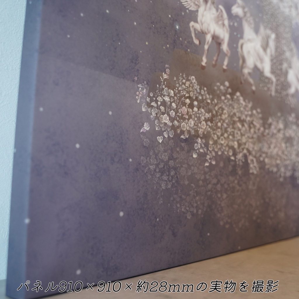 ジークレープリント木製パネル333×333×約20mm ペガサス 【月下美人 一夜】