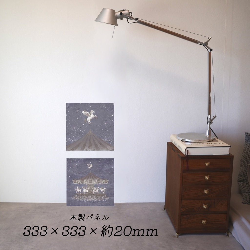 ジークレープリント木製パネル333×333×約20mm　ペガサス　【月下美人　一夜】