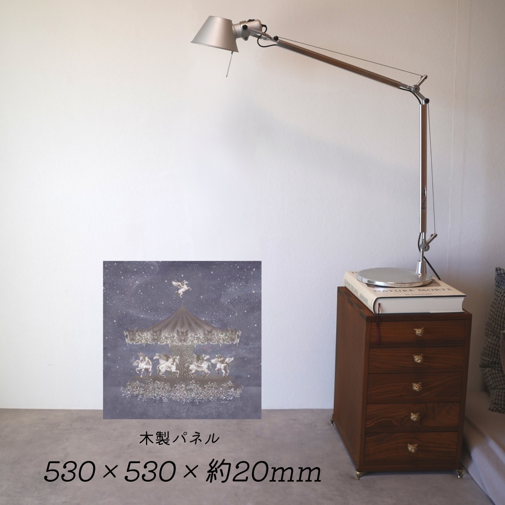 ジークレープリント木製パネル530×530×20mm　ペガサス　【月下美人　一夜】