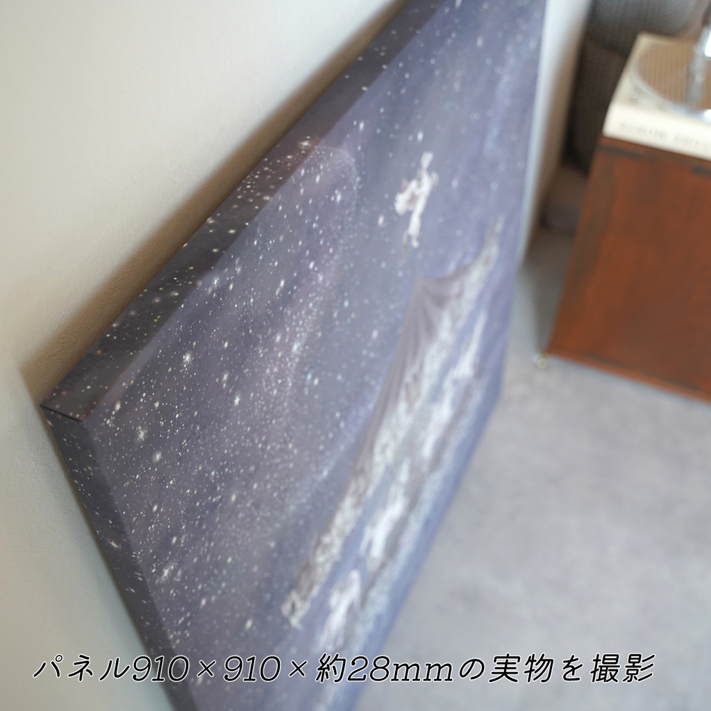 ジークレープリント木製パネル530×530×20mm ペガサス 【月下美人 一夜】