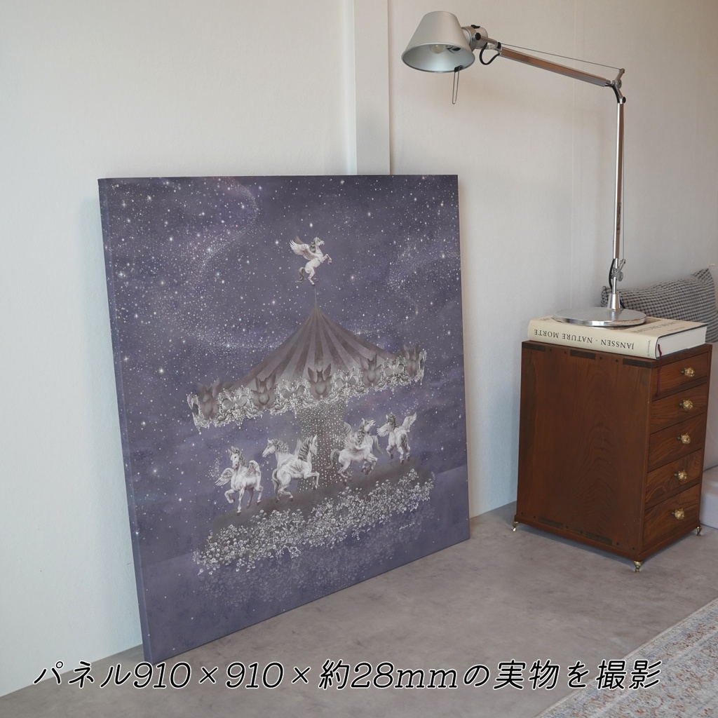 ジークレープリント木製パネル910×910×約28mm ペガサス 【月下美人 一夜】