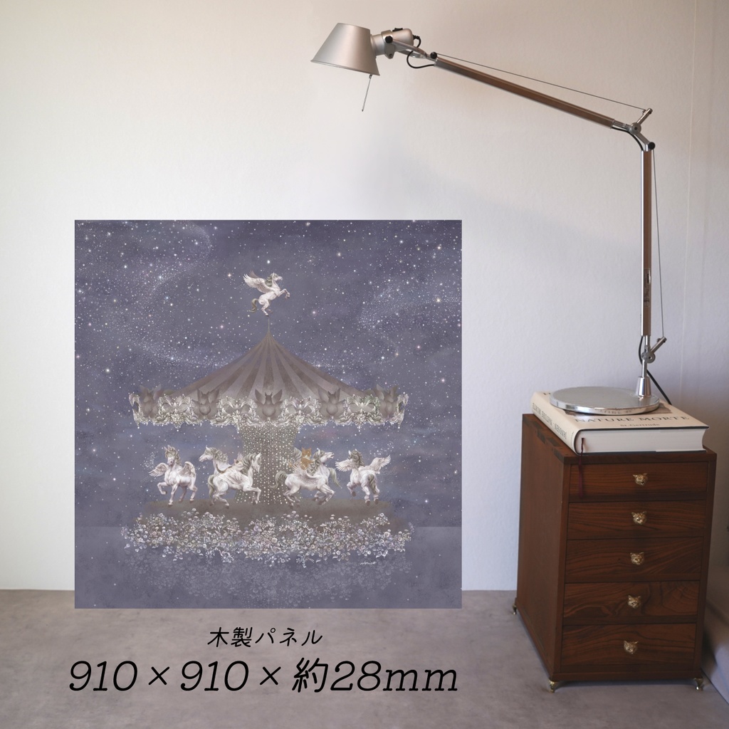 ジークレープリント木製パネル910×910×約28mm ペガサス 【月下美人 一夜】