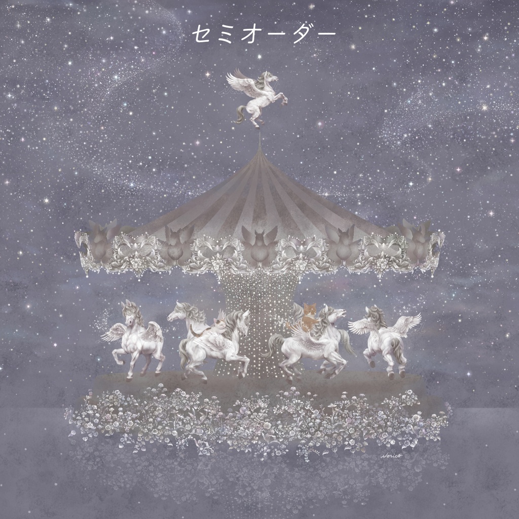 ジークレープリント木製パネル910×910×約28mm ペガサス 【月下美人 一夜】