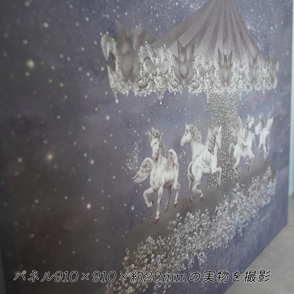 ジークレープリント木製パネル910×910×約28mm ペガサス 【月下美人 一夜】