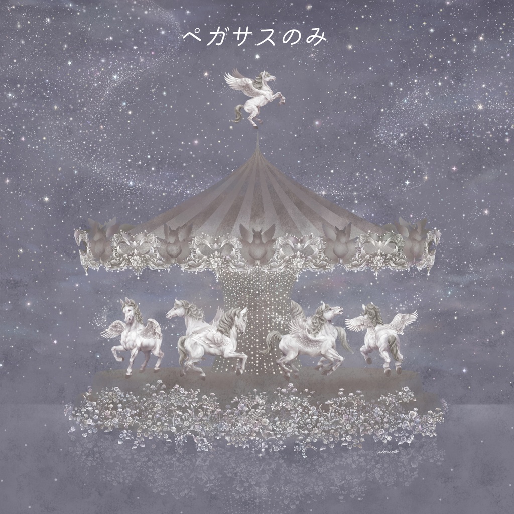 ジークレープリント木製パネル910×910×約28mm ペガサス 【月下美人 一夜】