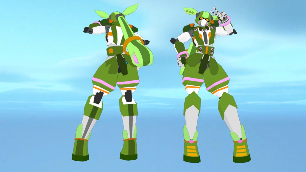 二次創作、ロボットずんだもんとさくらだもん【free】【VRM】【FBX】【PMX】