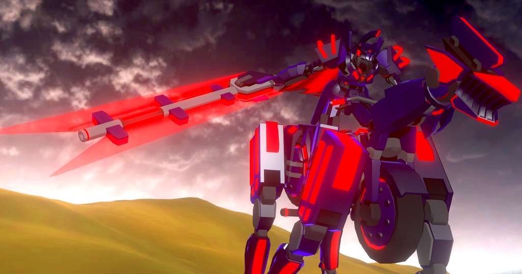 【VRChat対応】【cluster対応】鋼鉄のデュラハン「Calamity-Nova」&可変式馬兵「Giga-horse」【VRM】【unitypackage】【FBX】