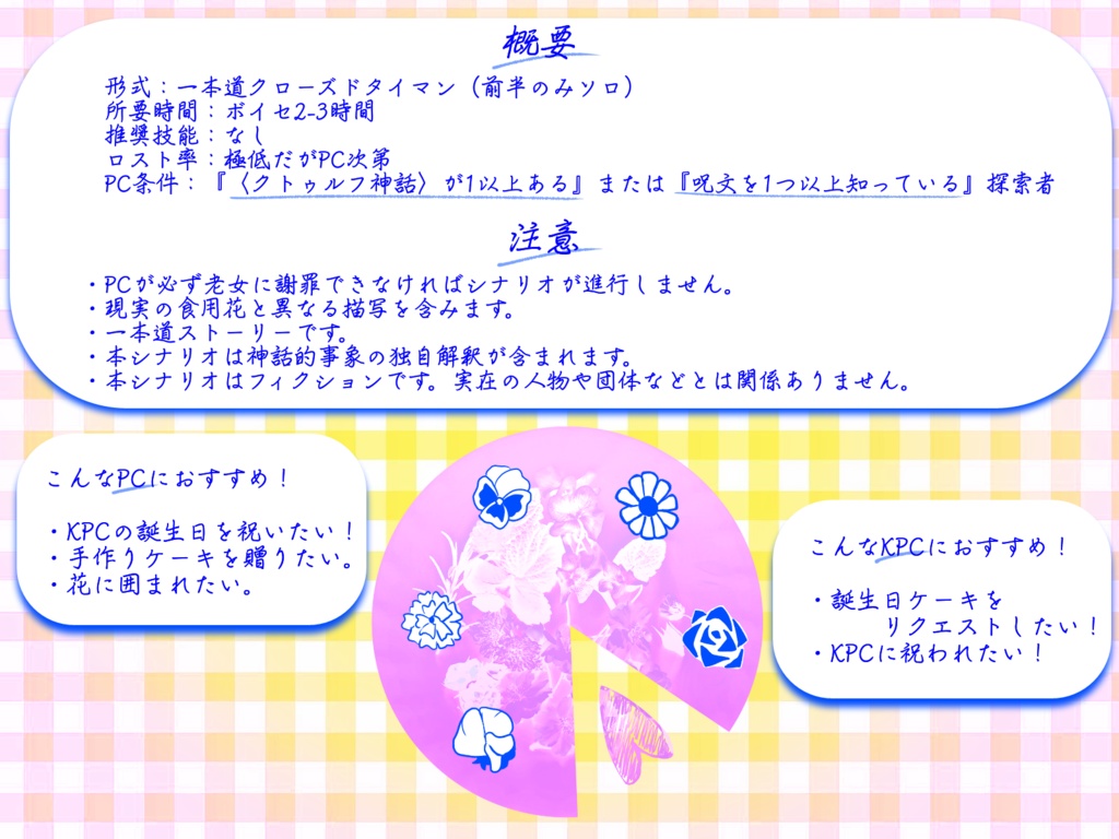 【CoCシナリオ】ピースオブケイク・バースデー!