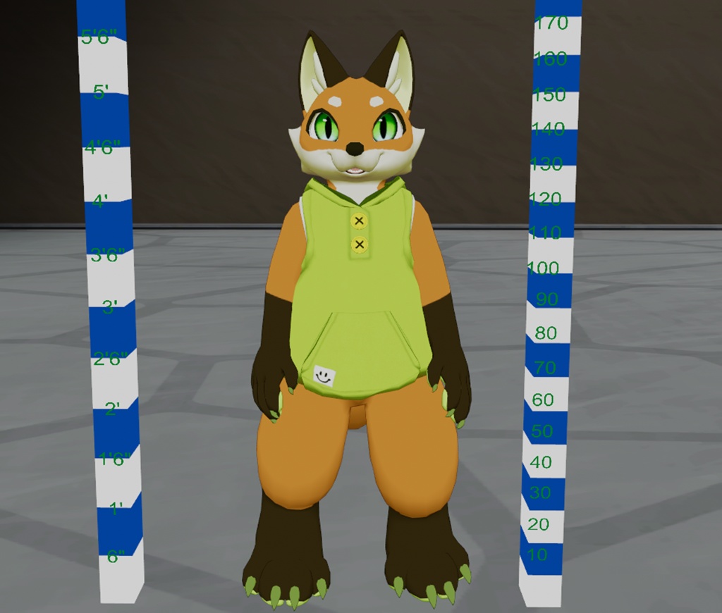 ◆〔VRChat想定〕オリジナル3Dモデル「ピケ」(狐)