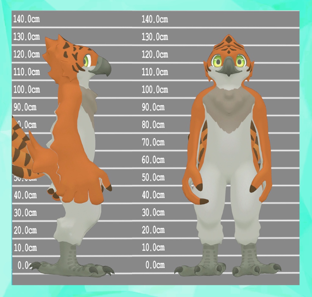 VRChat想定〕オリジナル3Dモデル「ピカタ」(鳥)