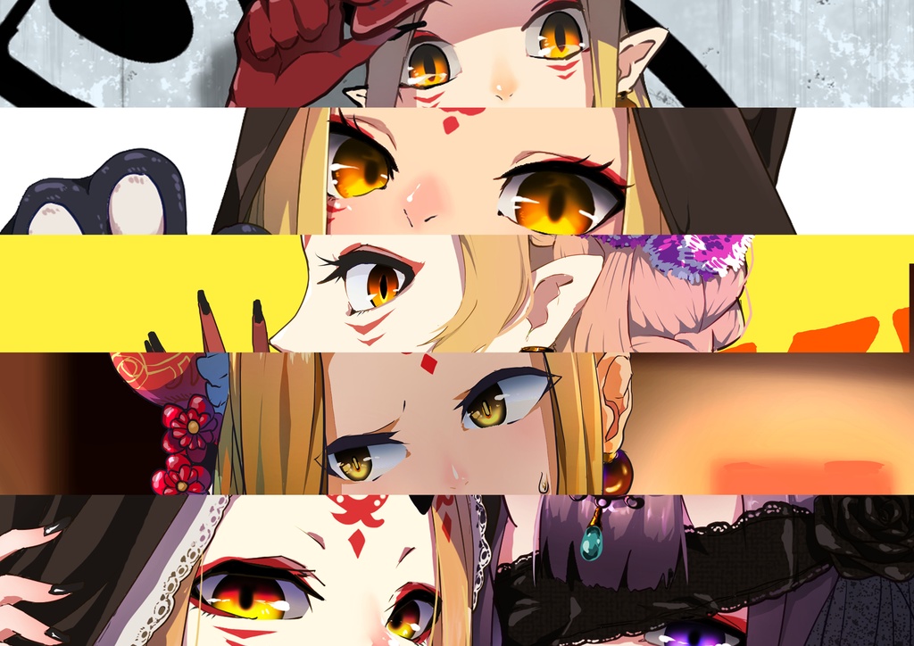 FGO　茨木童子　二次創作イラスト　ポストカード