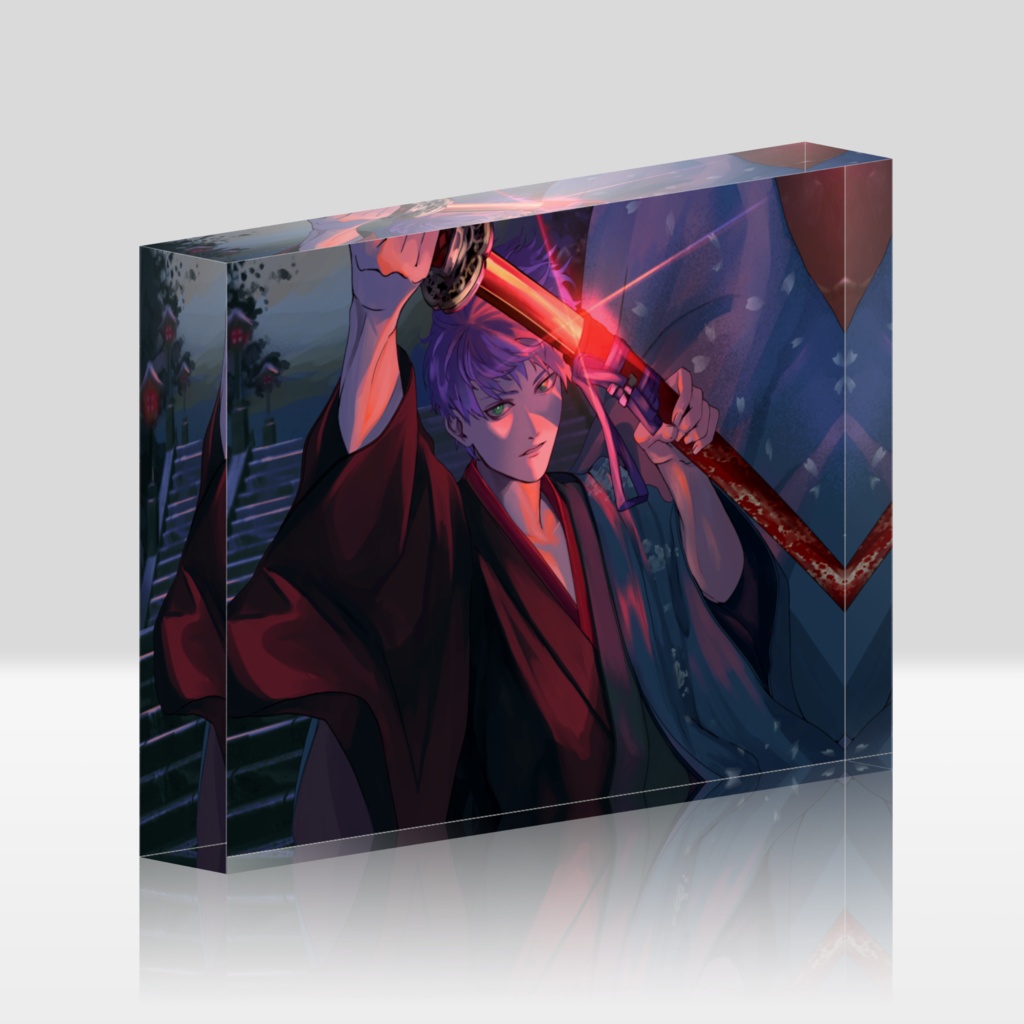 霧嶌けい1周年記念イラストAアクリルブロック