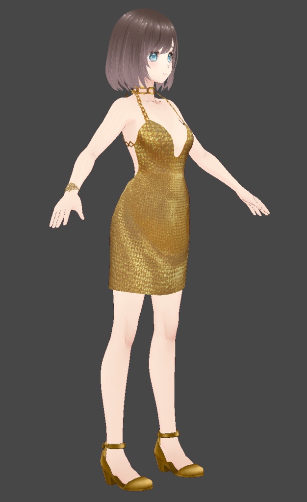 VRoid用 ゴールデンナイトパーティードレス / Golden Night Party Dress