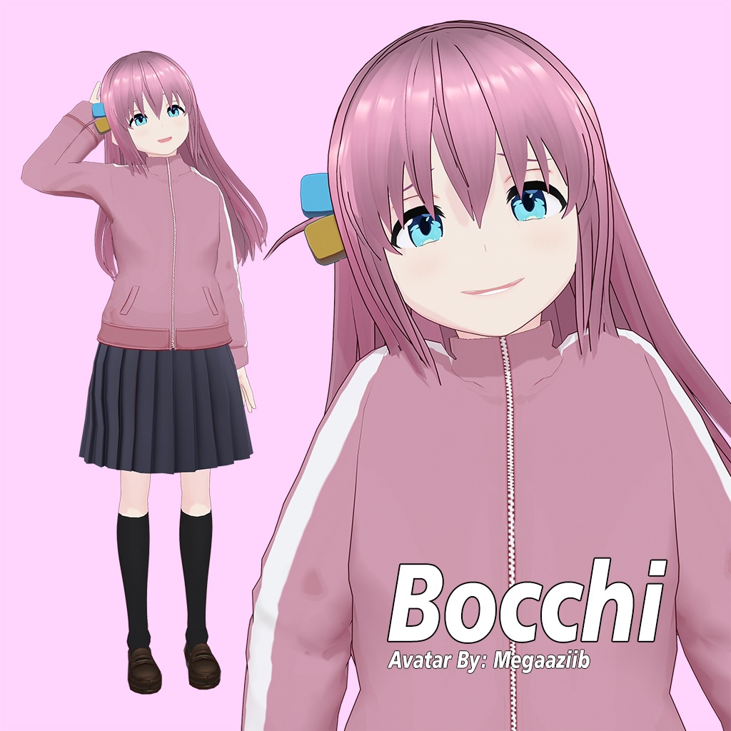 Hitori Bocchi 3D Avatar + face tracking / VRCHAT / VRM / PMX / MMD