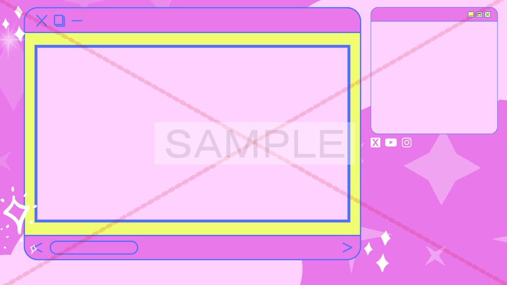 OBS配信画面 アニメーション素材/オーバーレイ⚡️【Youtube・Twitchなどなど】かわいいピンクきらきら