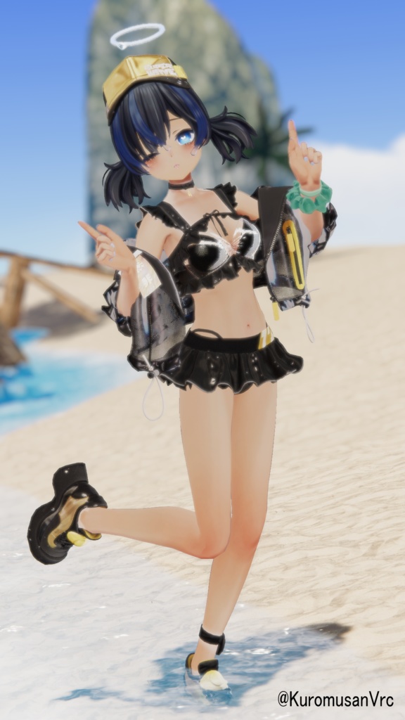 びしょぬれのしずくさんのメイク、肌テクスチャ