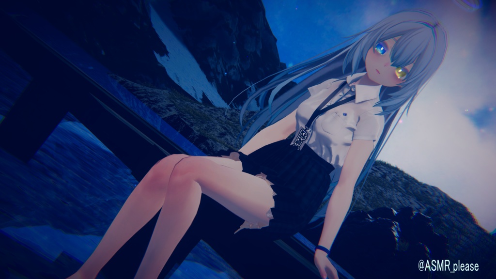 びしょぬれのしずくさんのメイク、肌テクスチャ