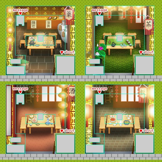 <ver.02>薬屋・茶屋・酒屋・飯屋 (中華風・昼夜) /ピクスク用 店舗外観