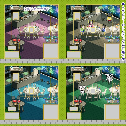 カフェ(夏)・昼夜/ ピクスク用 店舗外装