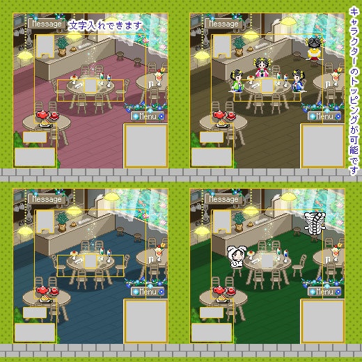 カフェ(夏)・昼夜/ ピクスク用 店舗外装