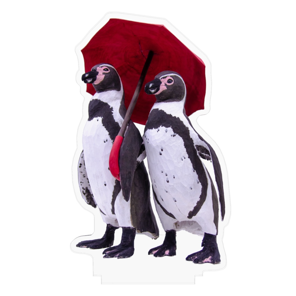 相合傘ペンギンのアクリルフィギュア